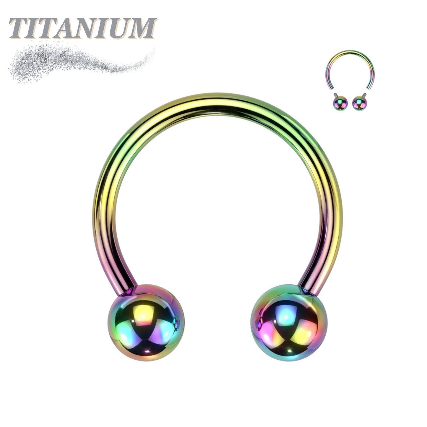 Titanium Internally Threaded Horseshoe - Coloured