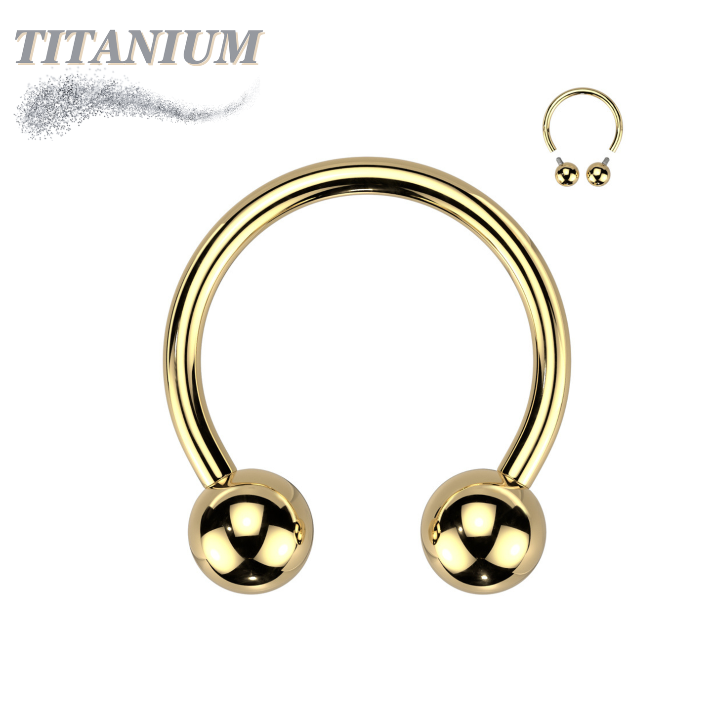 Titanium Internally Threaded Horseshoe - Coloured