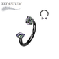 Titanium Internal Thread Horseshoe w/ Prong Ends