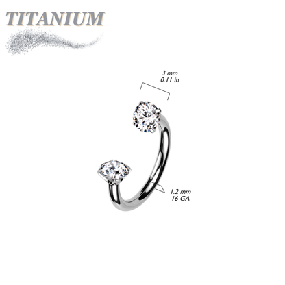 Titanium Internal Thread Horseshoe w/ Prong Ends