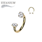 Titanium Internal Thread Horseshoe w/ Prong Ends