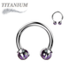 Titanium Internally Threaded Horseshoe Claw Set w/ Natural Stone