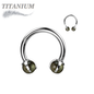 Titanium Internally Threaded Horseshoe Claw Set w/ Natural Stone