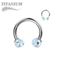 Titanium Internally Threaded Horseshoe Claw Set w/ Natural Stone