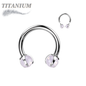 Titanium Internally Threaded Horseshoe Claw Set w/ Natural Stone