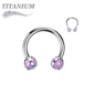 Titanium Internally Threaded Horseshoe w/ Claw Set Opal Ball Ends