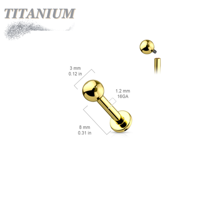 Titanium Internally Threaded Labrets - Coloured
