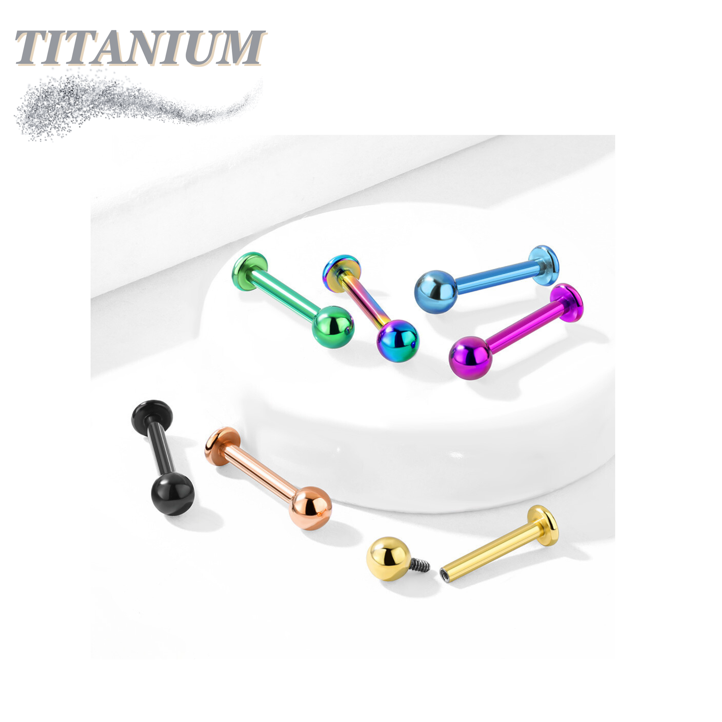 Titanium Internally Threaded Labrets - Coloured