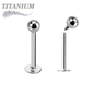Titanium Internally Threaded Labret w/ Solid Ball (3mm Base)
