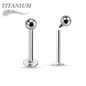 Titanium Internally Threaded Labrets w/ Solid Ball (4mm Base)