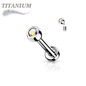 Titanium Internally Threaded Labret with CZ Bezel Set Ball - 3mm Base