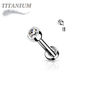 Titanium Internally Threaded Labret with CZ Bezel Set Ball - 3mm Base