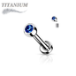 Titanium Internally Threaded Labret with CZ Bezel Set Ball - 3mm Base