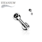 Titanium Internally Threaded Labret with CZ Bezel Set Ball - 3mm Base