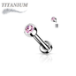 Titanium Internally Threaded Labret with CZ Bezel Set Ball - 3mm Base