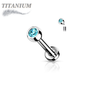 Titanium Internally Threaded Labret with CZ Bezel Set Ball - 3mm Base