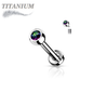 Titanium Internally Threaded Labret with CZ Bezel Set Ball - 3mm Base