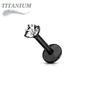Titanium Internal Thread Labret with Prong Set CZ (4mm Base)
