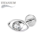 Titanium Internally Threaded Labret w/ CZ Eye
