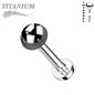 Titanium Internally Threaded Labret w/ 4mm Round Dome Top