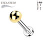 Titanium Internally Threaded Labret w/ 4mm Round Dome Top