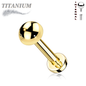 Titanium Internally Threaded Labret w/ 4mm Round Dome Top