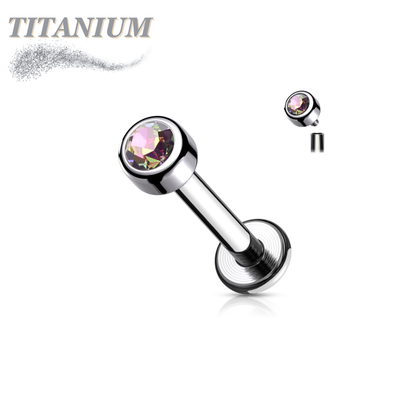 Titanium Internally Threaded Premium Bezel Labret 16G 8mm