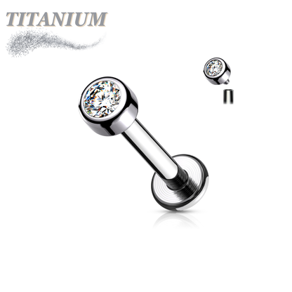 Titanium Internally Threaded Premium Bezel Labret 16G 8mm
