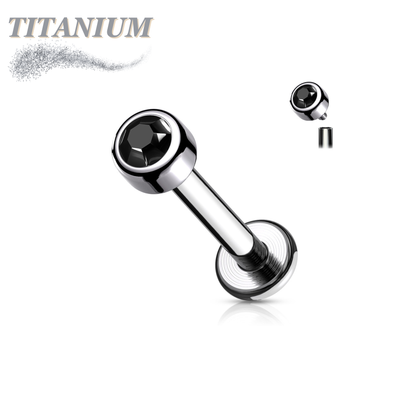 Titanium Internally Threaded Premium Bezel Labret 16G 8mm