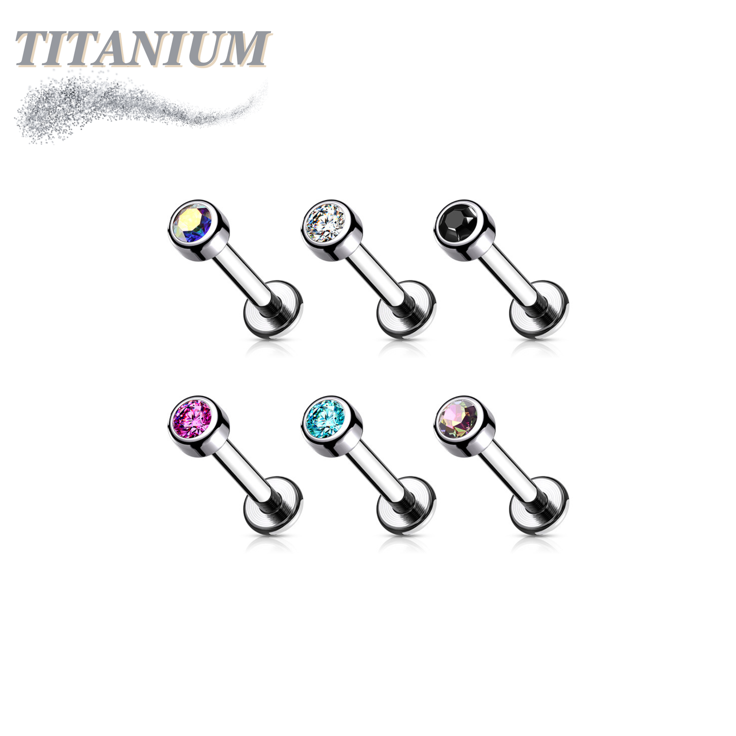 Titanium Internally Threaded Premium Bezel Labret 16G 8mm