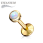 Titanium Internal Thread Bezel Set Opal Labret
