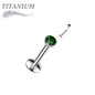 Titanium Internal Thread Bezel CZ EASY FIT Labret with Extended Threading