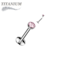 Titanium Internal Thread Bezel CZ EASY FIT Labret with Extended Threading