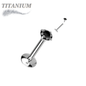 Titanium Internal Thread Prong CZ  EASY FIT Labret with Extended Threading