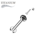 Titanium Internal Thread Labret with CZ Bezel Set Flat Top