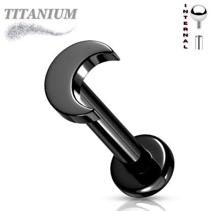 Titanium Internally Threaded Labret w/ Moon Top