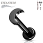 Titanium Internally Threaded Labret w/ Moon Top