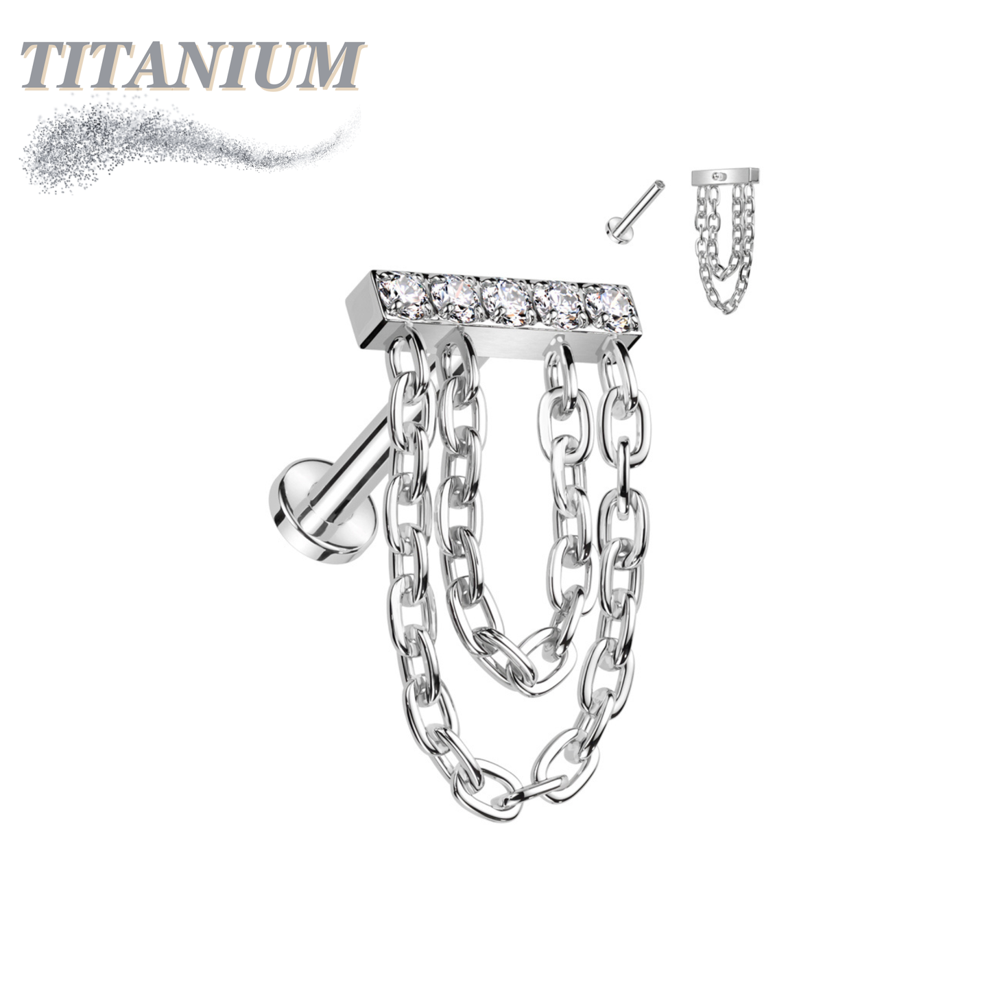 Titanium Internally Theaded Hidden Helix CNC Bar with Double Chain