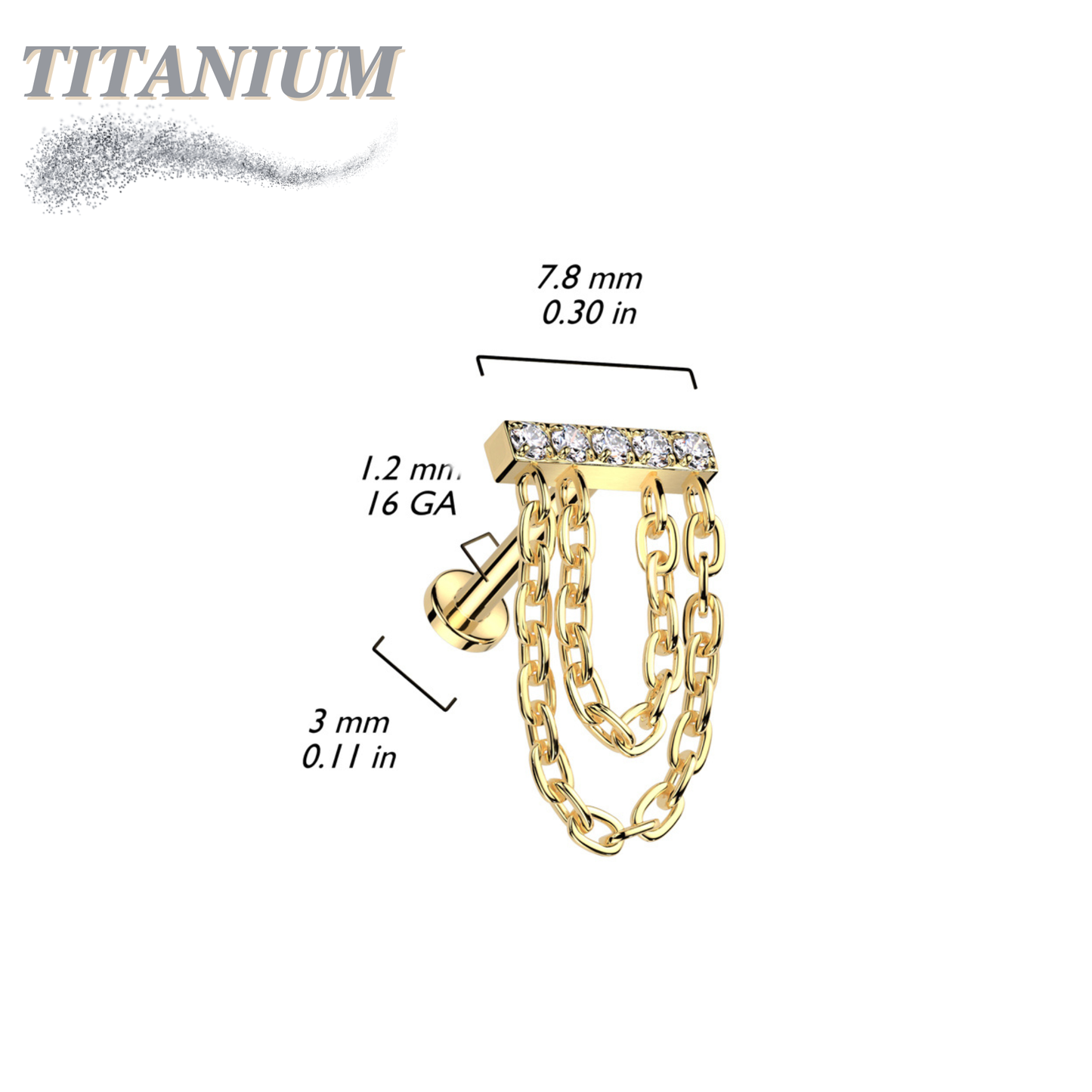 Titanium Internally Theaded Hidden Helix CNC Bar with Double Chain
