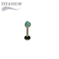 Titanium Internally Threaded Labret with Claw Set Natural Stone Ball Top