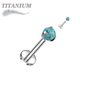 Titanium Internally Threaded Labret with Claw Set Natural Stone Ball Top