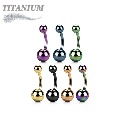 Titanium Solid Coloured Internally Threaded Belly Bananas
