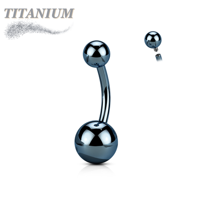 Titanium Solid Coloured Internally Threaded Belly Bananas