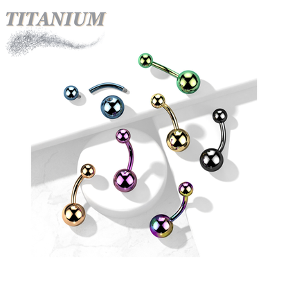 Titanium Solid Coloured Internally Threaded Belly Bananas