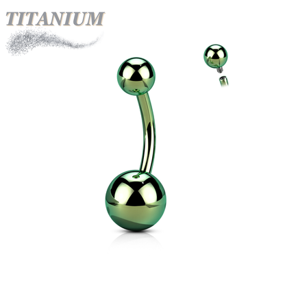 Titanium Solid Coloured Internally Threaded Belly Bananas