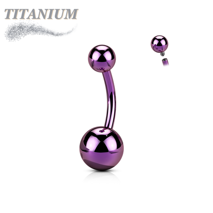 Titanium Solid Coloured Internally Threaded Belly Bananas