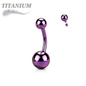 Titanium Solid Coloured Internally Threaded Belly Bananas