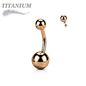 Titanium Solid Coloured Internally Threaded Belly Bananas