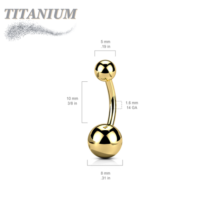 Titanium Solid Coloured Internally Threaded Belly Bananas