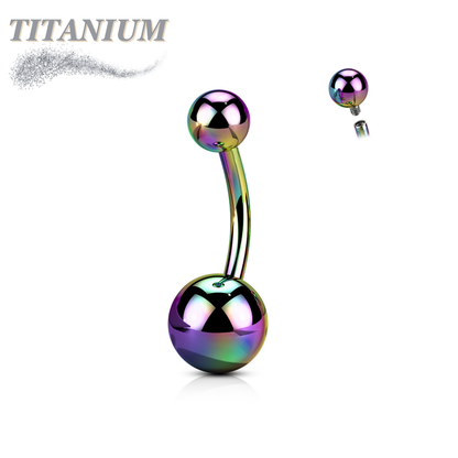 Titanium Solid Coloured Internally Threaded Belly Bananas